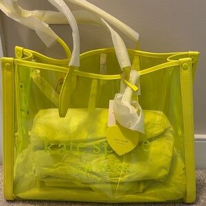 Kate Spade Neon Yellow Transparent Tote